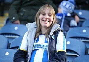 Images Dated 21st March 2015: Brighton and Hove Albion Fans' Passionate Support at Blackburn Rovers Championship Match, March 2015