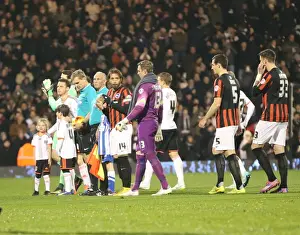 Fulham 29DEC14 Prints: Brighton and Hove Albion Fans Passionately Cheering at Fulham Championship Match (29DEC14)