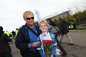 Middlesbrough 18OCT14 Prints: Brighton and Hove Albion Fans Pay Tribute to James Brindley with Flowers at Middlesbrough Match