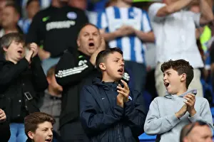 Reading 20AUG16 Prints: Brighton and Hove Albion Fans in Full Swing: Passion and Energy at the Reading Championship Match