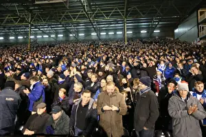 Fulham 29DEC14 Prints: Brighton & Hove Albion Fans in Full Swing: A Passionate Atmosphere at Fulham's Craven Cottage (29DEC14)