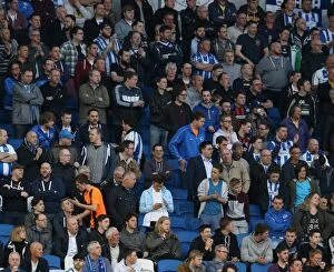Images Dated 14th April 2015: Brighton and Hove Albion Fans in Full Throat: Sky Bet Championship Showdown vs