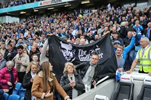 Brighton and Hove Albion Fans in Full Throat at the American Express Community Stadium during EFL Sky Bet Championship Match vs. Wigan Athletic (17APR17)