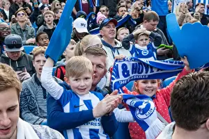 Burnley 02APR16 Prints: Brighton and Hove Albion Fans in Full Throat at the American Express Community Stadium during the Sky Bet Championship