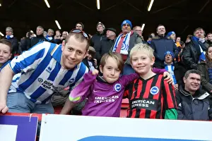 Charlton Athletic 10JAN15 Prints: Brighton and Hove Albion Fans in Full Throat at Charlton Athletic Match, January 2015