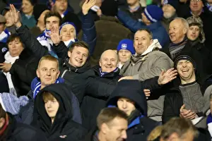 Fulham 29DEC14 Prints: Brighton and Hove Albion Fans in Full Throat at Craven Cottage (2014)