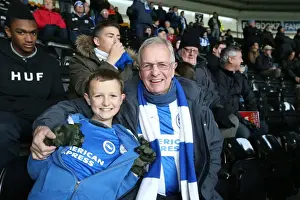 Derby County 06DEC14 Prints: Brighton and Hove Albion Fans in Full Throat at Derby County Championship Match