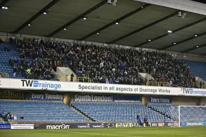 Millwall Prints: Brighton and Hove Albion Fans in Full Throat at Millwall Championship Clash (17MAR15)
