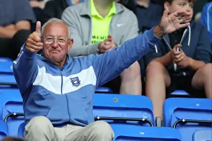 Reading 20AUG16 Prints: Brighton and Hove Albion Fans in Full Throat: Passionate Moment at the Reading Championship Match