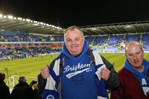Images Dated 10th March 2015: Brighton and Hove Albion Fans in Full Throat at Reading's Madejski Stadium (10MAR15)