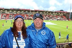 Images Dated 1st November 2014: Brighton and Hove Albion Fans United: SkyBet Championship Showdown at Bournemouth's Goldsands