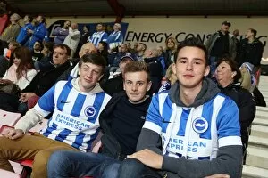 Images Dated 1st November 2014: Brighton and Hove Albion Fans United: SkyBet Championship Showdown at Bournemouth's Goldsands