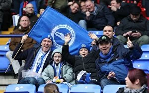 Images Dated 28th February 2015: Brighton and Hove Albion Fans Unwavering Support at Bolton Wanderers Championship Match