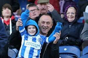 Images Dated 21st March 2015: Brighton and Hove Albion Fans' Unwavering Support at Blackburn Rovers Championship Match, March 2015