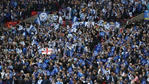 Manchester City 06APR19 Collection: Brighton and Hove Albion Fans' Unwavering Support at the Emirates FA Cup Semi-Final vs Manchester