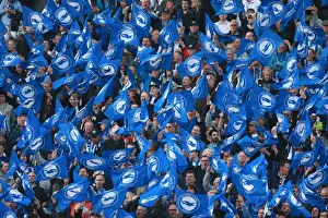 Brighton and Hove Albion Fans Wave Flags in Play-Off Tension (16MAY16)