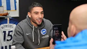 Brighton & Hove Albion FC: 2019/20 Season - Player Signing Session with Neal Maupay, Dale Stephens, Aaron Connolly, and Adam Webster at Amex Stadium