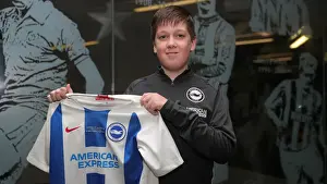 Brighton & Hove Albion FC: 2019/20 Season - Player Signing Session with Neal Maupay, Dale Stephens, Aaron Connolly, and Adam Webster at Amex Stadium