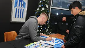 Brighton & Hove Albion FC: 2019/20 Season - Player Signing Session with Neal Maupay, Dale Stephens, Aaron Connolly, and Adam Webster at Amex Stadium