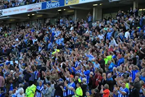 Hull City 12SEP15 Prints: Brighton and Hove Albion FC: Fans in Action during Sky Bet Championship Match vs