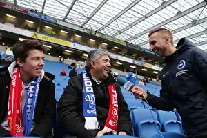 Arsenal 25JAN15 Prints: Brighton and Hove Albion FC: Fans Engage with Matt Jackson Amidst FA Cup Clash vs