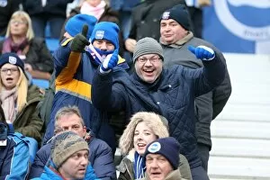 Images Dated 7th February 2015: Brighton and Hove Albion FC: Passionate Fans in Action during Sky Bet Championship Clash vs