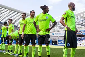Prints of Albion team line-up before kick-off during the Pre-Season Friendly match between Brighton and Hove Albion and Sevilla at the American Express Community Stadium, Brighton and Hove Pre-Season Prints: Brighton and Hove Albion FC: Pre-Season Friendly 2015 - Albion Team Line-Up Before Kick-Off Against Sevilla