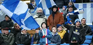 Nottingham Forest 07FEB15 Prints: Brighton and Hove Albion FC: A Sea of Colors as Fans Roar Against Nottingham Forest (07FEB15)