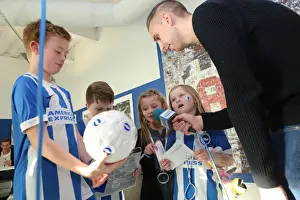 Brighton & Hove Albion FC: Signing Session with Chris Hughton, Colin Calderwood, Leon Best, and Christian Walton (17FEB15)