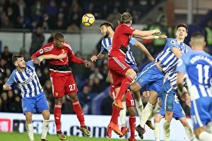 Images Dated 23rd December 2017: Brighton & Hove Albion: Goldson and Dunk in Defensive Action vs. Watford (23DEC17)
