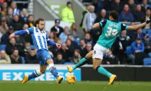 Brighton & Hove Albion: Inigo Calderon in Action against Wigan Athletic (Nov 2014)