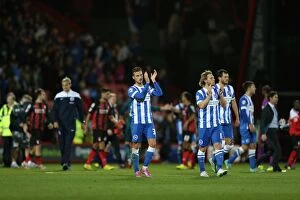 Images Dated 1st November 2014: Brighton & Hove Albion: Joe Bennett and Craig Mackail-Smith Celebrate Championship Victory at