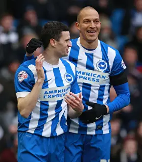 Bolton Wanderers 13FEB16 Prints: Brighton & Hove Albion: Murphy and Zamora's Unforgettable Goal Celebration (Sky Bet Championship 2016)