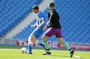 Prints of Play on the pitch match at the American Express Community Stadium, Brighton and Hove, England on 28 April 2015 Play On Pitch 2015 Prints: Brighton & Hove Albion: Play on the Pitch