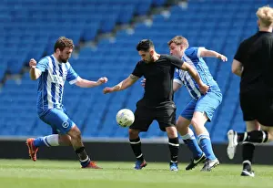 Prints of Play on the pitch match at the American Express Community Stadium, Brighton and Hove, England on 28 April 2015 Play On Pitch 2015 Prints: Brighton & Hove Albion: Play on the Pitch - 28 April 2015