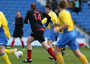 Prints of Play on the pitch match at the American Express Community Stadium, Brighton and Hove, England on 28 April 2015 Play On Pitch 2015 Prints: Brighton & Hove Albion: Play on the Pitch - April 28