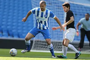 Prints of Play on the pitch match at the American Express Community Stadium, Brighton and Hove, England on 28 April 2015 Play On Pitch 2015 Prints: Brighton & Hove Albion: Playing on the Pitch - 28 April 2015