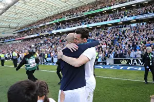 Prints of Lap of appreciation during the Premier League match between Brighton and Hove Albion and Manchester City at the American Express Community Stadium, Falmer, Brighton on the 12th May 2019 2018-19 Matches Prints: Brighton and Hove Albion: Premier League Survival Celebration - Players Lap of Appreciation (May 2019)