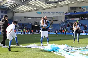 Prints of Lap of appreciation during the Premier League match between Brighton and Hove Albion and Manchester City at the American Express Community Stadium, Falmer, Brighton on the 12th May 2019 2018-19 Matches Prints: Brighton and Hove Albion: Premier League Survival Celebration - Players Lap of Appreciation (May 2019)