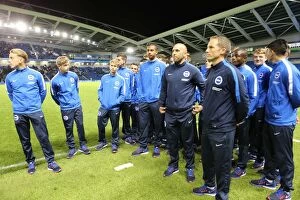 Images Dated 15th September 2015: Brighton and Hove Albion U18 Squad Introduced at Half Time against Rotherham United