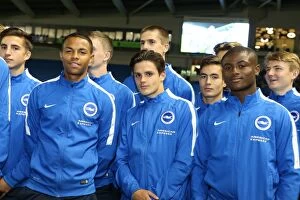 Images Dated 15th September 2015: Brighton and Hove Albion U18 Squad Presented at Half Time during Sky Bet Championship Match