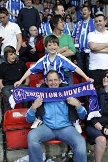 Images Dated 16th April 2011: Brighton & Hove Albion: Unforgettable League 1 Title Victory Celebrations at Walsall