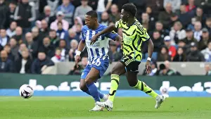 Arsenal Midfielder Bukayo Saka 7 Prints: Brighton and Hove Albion v Arsenal Premier League 06APR24