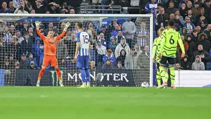 Takes A Penalty And Prints: Brighton and Hove Albion v Arsenal Premier League 06APR24