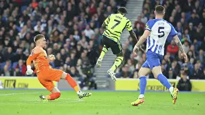 Arsenal Midfielder Bukayo Saka 7 Prints: Brighton and Hove Albion v Arsenal Premier League 06APR24