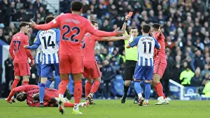 Sent Off Prints: Brighton and Hove Albion v Everton Premier League 24FEB24