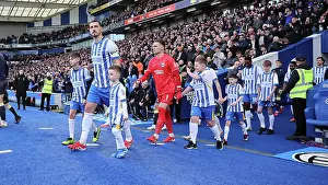 Leads Out Brighton And Hove Albion Team Prints: Brighton and Hove Albion v Everton Premier League 25JAN25