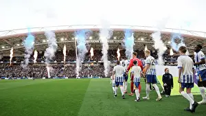 Leads Out Brighton And Hove Albion Team Prints: Brighton and Hove Albion v Everton Premier League 25JAN25