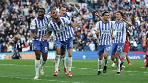 Takes A Penalty And Prints: Brighton and Hove Albion v Fulham Premier League 08MAR25