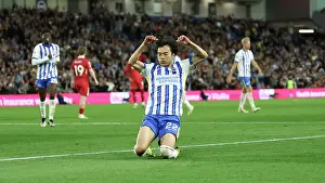 Scores A Goal 2 2 Prints: Brighton and Hove Albion v LIverpool Premier League 19MAY25